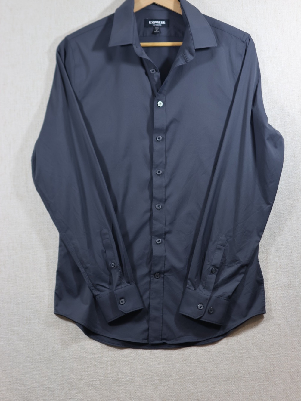 Express Men's Charcoal Button-Up Dress Shirt